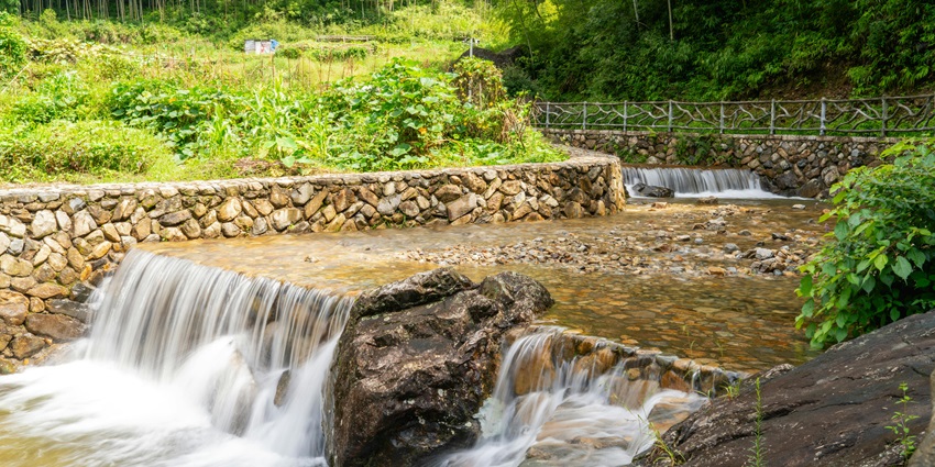 A small waterfall in mid-toss of forests, is a famous irrigation site for water supply.