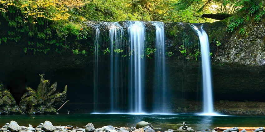 An image of the majestic Kakolat Waterfall, a place to visit near Mundeshwari Temple.