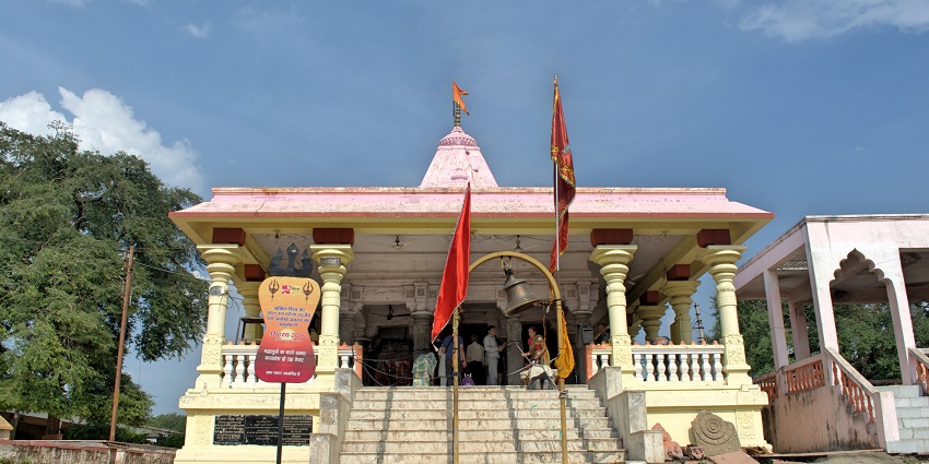 Striking front view of Kal Bhairav Temple, a prominent gem among famous temples in Ujjain.