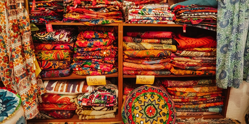 A glimpse of Kamla Nagar market, one of the top places for lehenga shopping in Delhi.