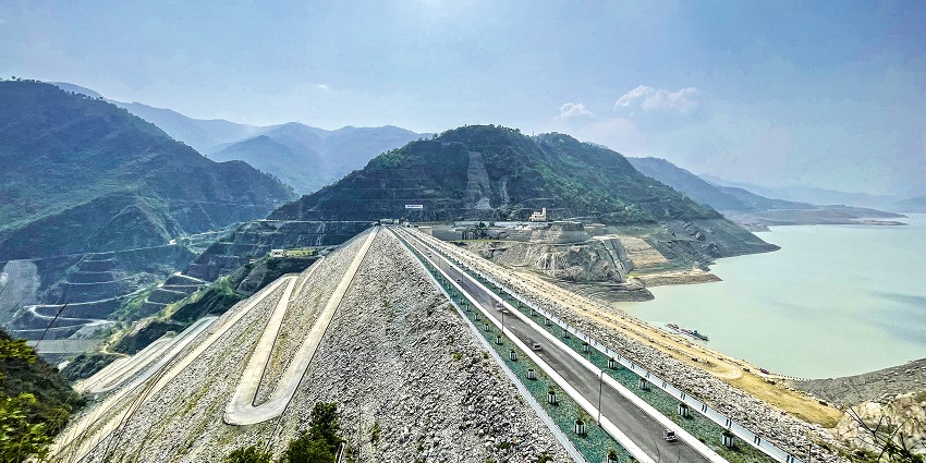 Snapshot of a marvellous Dam. The Image is taken from a certain heigth over the Dam