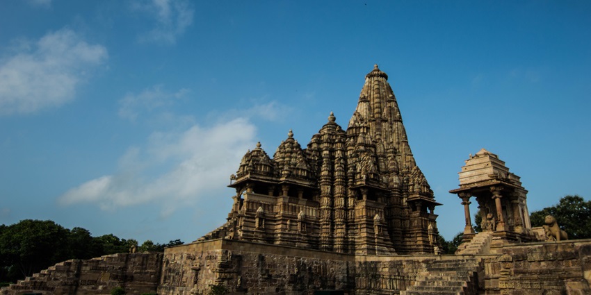 The majestic Kandariya Mahadev Temple is also a tourist attraction around Khajuraho temple, known for its detailed sculptures.