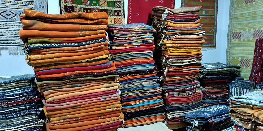 A glimpse of sarees and hand-printed clothes being sold at the famous Karol Bagh.