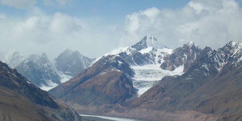Scenic view of Kaza, a town in Spiti Valley with barren mountains. One of the good places to travel in Spiti Valley in May