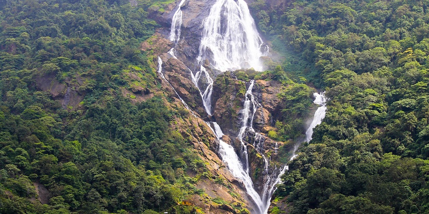 Beautiful image of the majestic Kesarval Waterfalls located near the Vasco Da Gama city