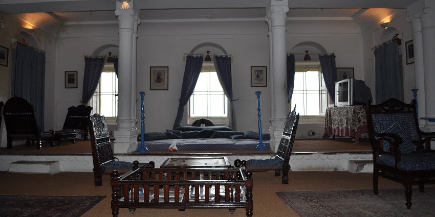 The main hall of Hill Fort Kesroli, a beautifully restored heritage fort near Neemrana