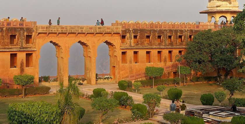 The Khaba fort perched on a hill.