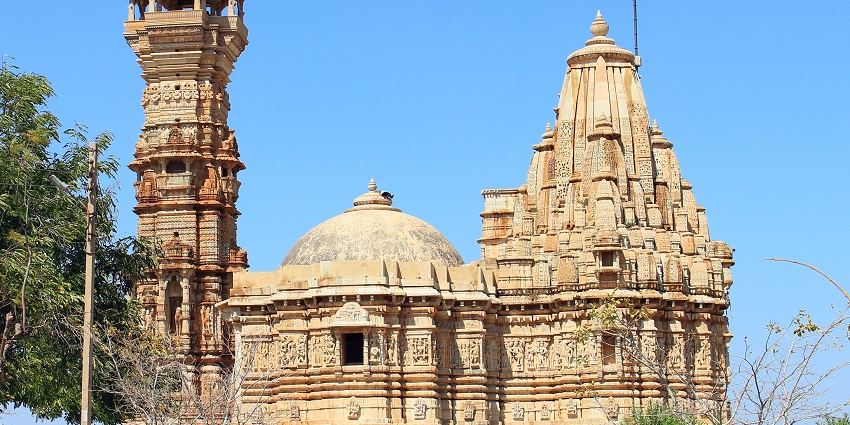 The Kirti Stambh, a prominent landmark and famous place near Chittorgarh Fort Museum.