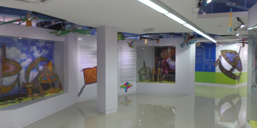 Exhibition showcasing various forms of kites at Kite Museum in Ahmedabad