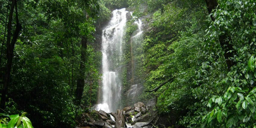 Head to these waterfalls cascading down rocky cliffs, surrounded by lush greenery.