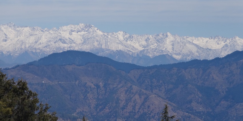 A scenic image of beautiful Kufri Hills, near Shimla Water Catchment Wildlife Sanctuary