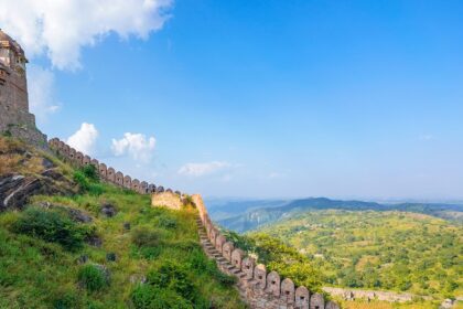 The majestic view of Kumbhalgarh Fort showcasing its incredible wall structure