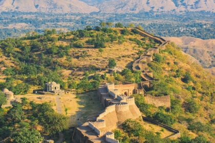 The lush greenery surrounding the fort, situated near the Kumbhalgarh National Park.