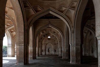 Panoramic view of the archway halls of Kunjpura fort, one of the best attractions for history lovers