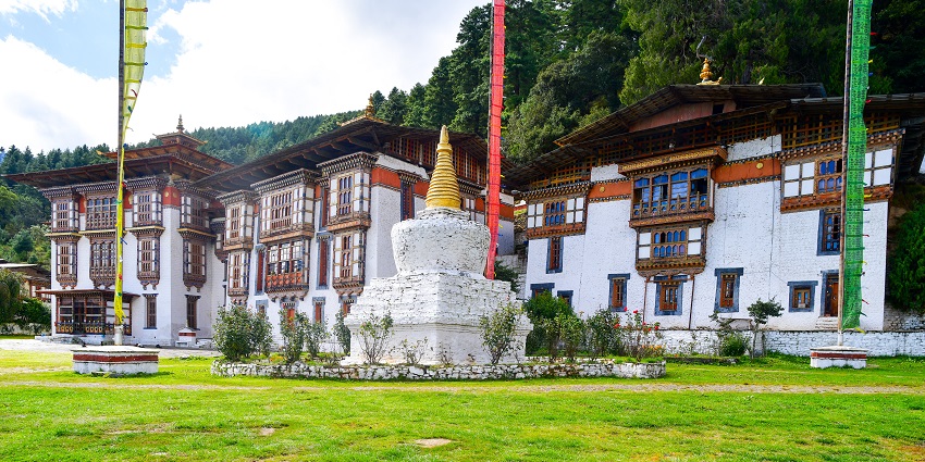 Kurje Lhakhang Temple, a sacred site in Bhutan’s Bumthang Valley.