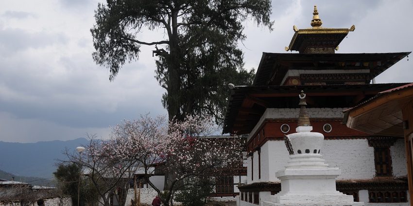 Kyichu Lhakhang Temple in the Paro Valley, a historic site in Bhutan.