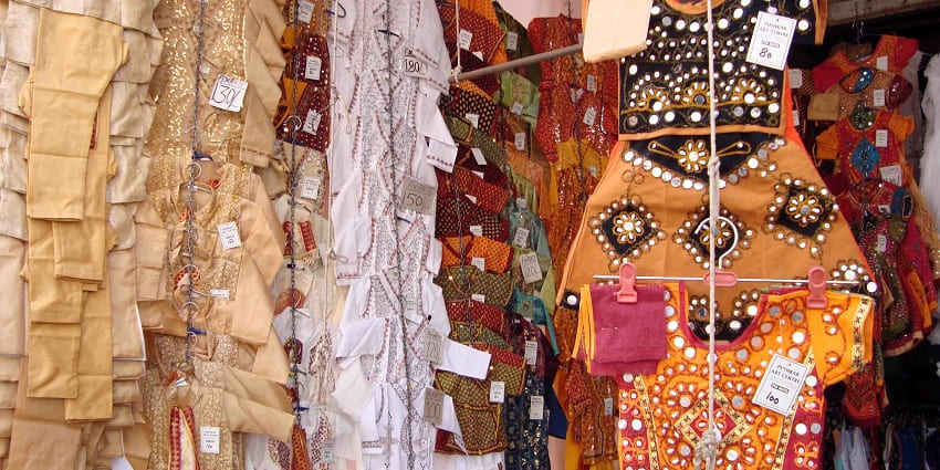 Lake Palace Road Market has Udaipur’s textiles and handicrafts by Lake Pichola.