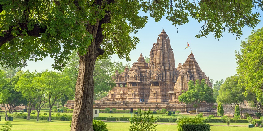 The iconic Lakshmana Temple is an attraction near Khajuraho temple, dedicated to Lord Vishnu and renowned for its carvings.