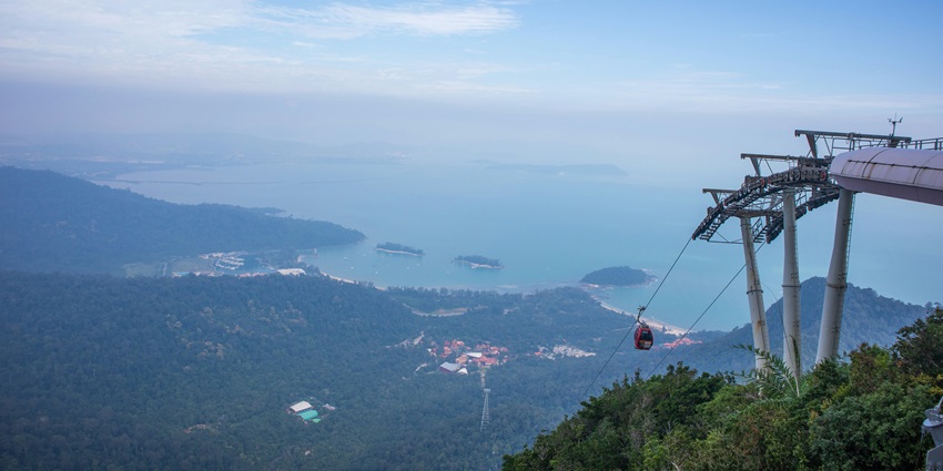 Langkawi Cable Car ride offering views of the island, a thrilling experience for tourists.