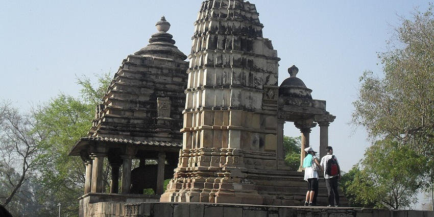 Intricate carvings on the roof, reflecting the significance at Laxman temple