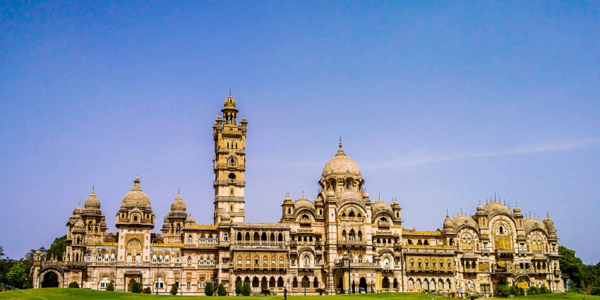 Lakshmi Vilas Palace in Gujarat was styled in the Indo-Saracenic Revival architecture.