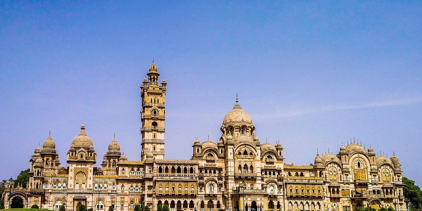 The front view of Laxmi Vilas Palace, one of the top attractions in Vadodara