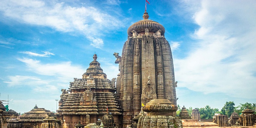 View of captivating architecture of an ancient holy shrine with cloudy sky as a backdrop.