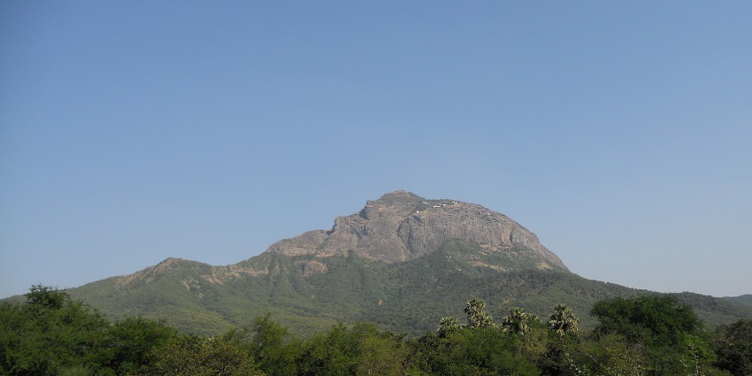 Girnar View from Rupayatan, Bhavnath, Junagadh amidst the lush green range of Forest.