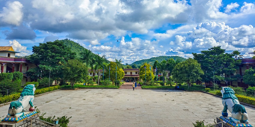 A scenic view from the Jirang monastery located in the hills of Chandragiri