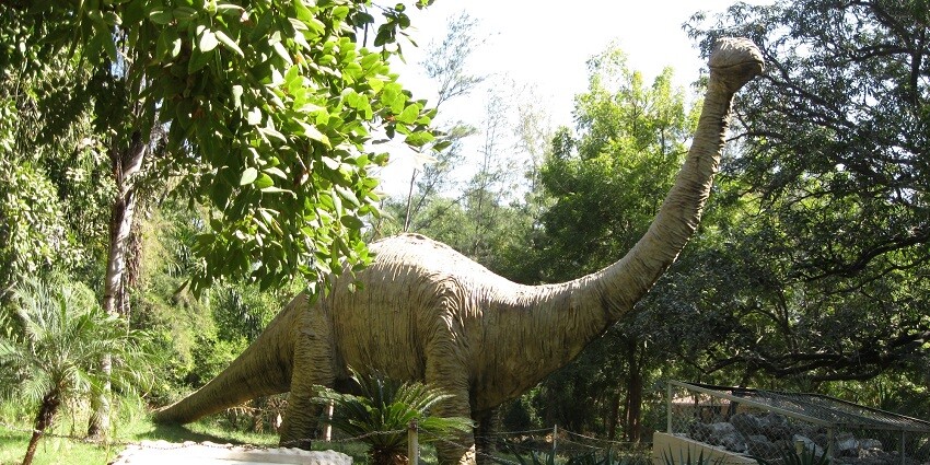 The sculpture of Brontosaurus, a herbivore dinosaur, found at Indroda Nature Park.