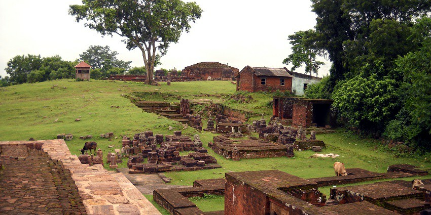 The Ratnagiri Monastery 2 at a hill with stupas in the middle in Ratnagiri, Jajpur, Odisha.