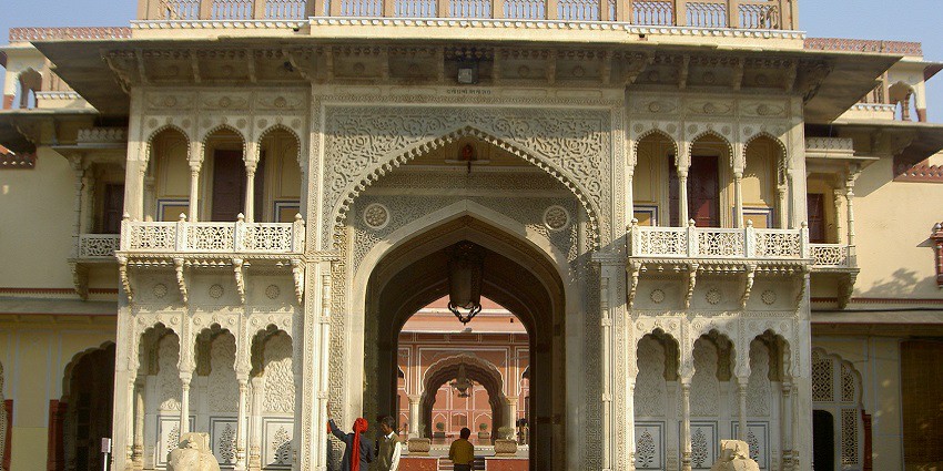 Charming exterior of City Palace Museum, a masterpiece of architectural elegance