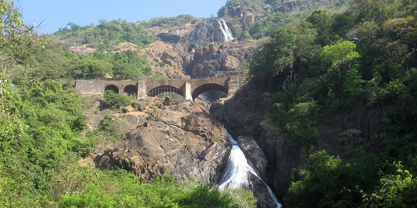 A mesmerising view of a free-flowing waterfall in south Goa for travellers to explore.