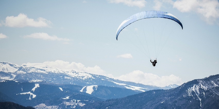 A vista of snow-clad peaks justifying the serene location for paragliding in Kasol.