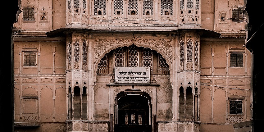 View of the fort entrance offering a wide angle view of the intricate architecture