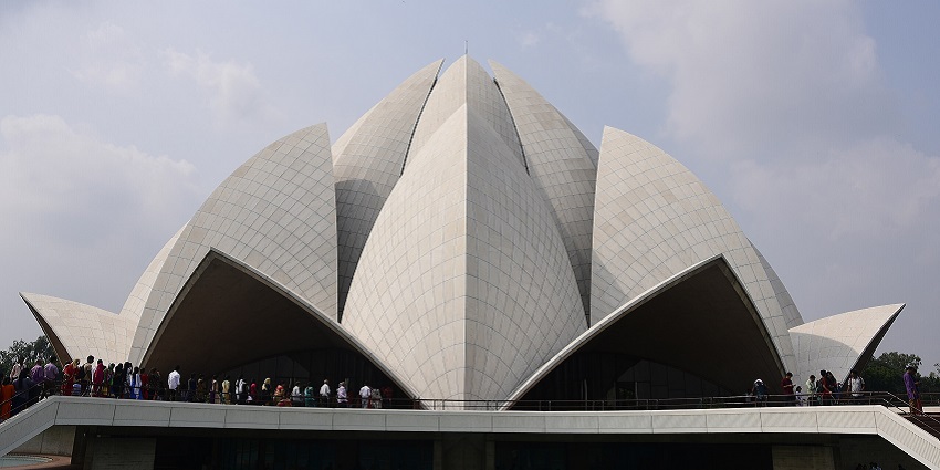 Lotus Temple is one of the scenic places to visit in Delhi with family that has a lotus-shaped structure
