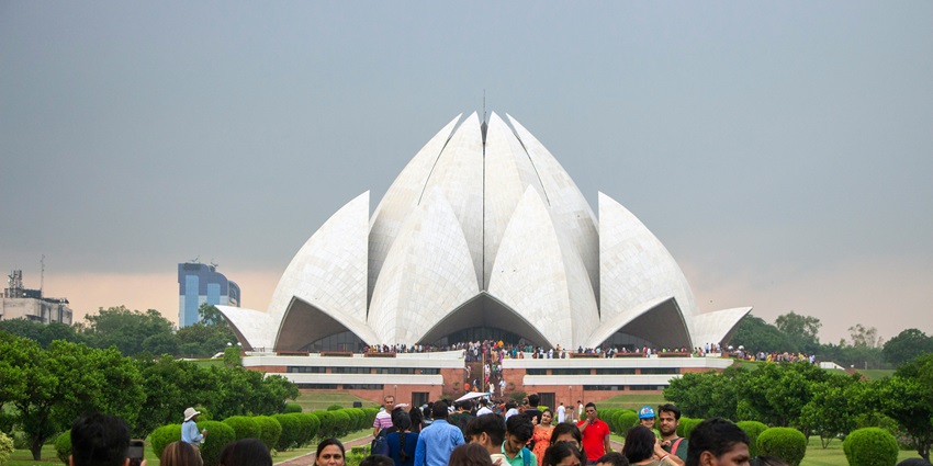 Lotus Temple is one of the famous places to visit near Qutub Minar.