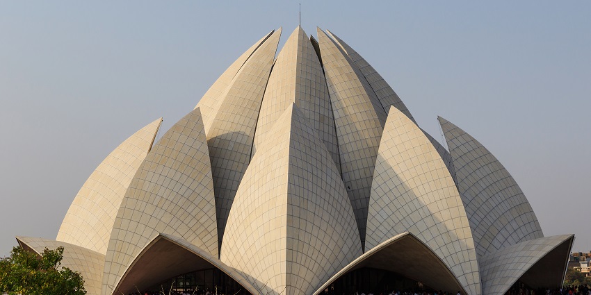 Lotus Temple is a house of worship, popular for its gorgeous lotus shape.