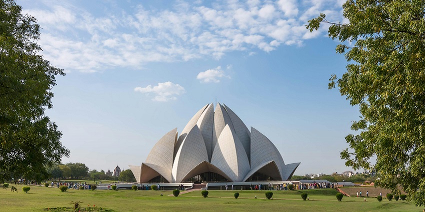 Lotus Temple is a significant attraction to explore near Kalindi Kunj Water Park.