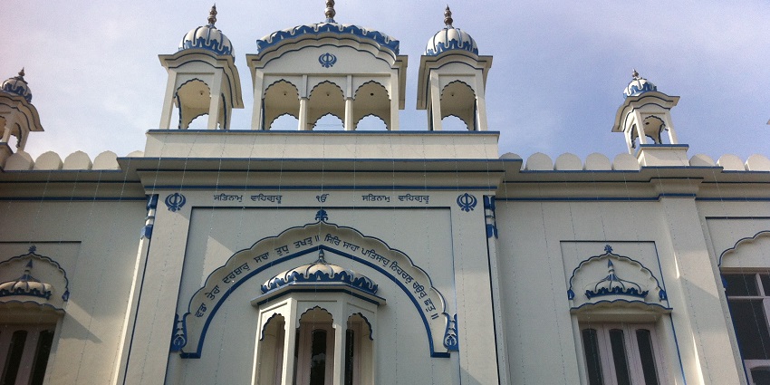 Close up view of the entrace of Gurudwara sahib in Ludhiana