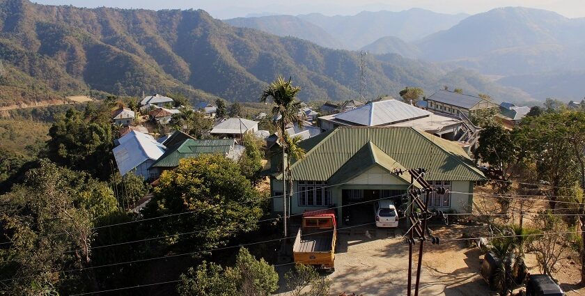 Image of serene hills lush greenery in Mizoram, capturing the region's natural beauty.