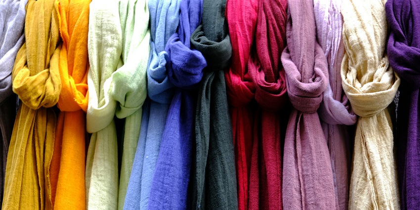 Fabrics being sold at MG Road Market, one of the top places for shopping in Bikaner.