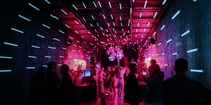 A group of people enjoying exciting nightlife in Bangkok at the Korean MUIN Club