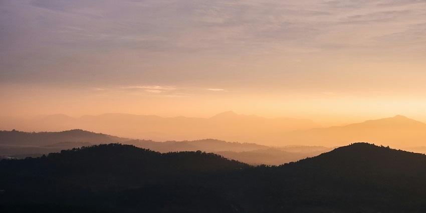 A mesmerising sunset view at Madikeri, one of the best hill stations near Coorg.