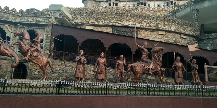 Imposing statue of Maharana Pratap at Maharana Pratap Museum, Haldi Ghati.