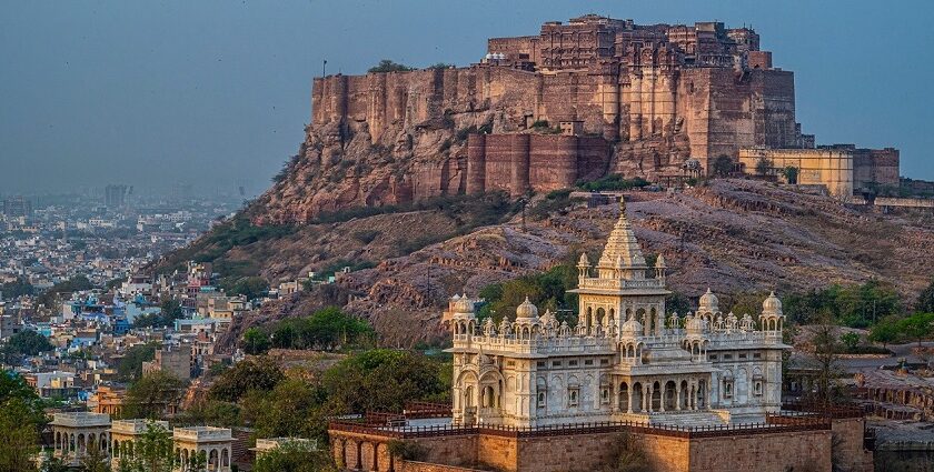 A scenic landscape justifying the serene location of the Mahendragarh Fort, Rajasthan.