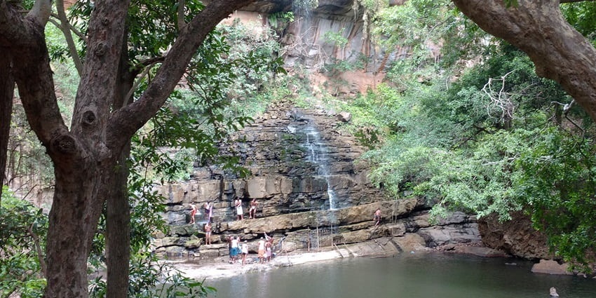 See the majestic Mallela Theertham Waterfall - one of the places to visit near Srisailam.