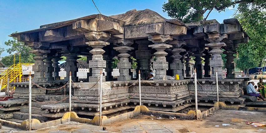 Kakatiya-style Mallikarjuna Temple with stone carvings and ornate architecture