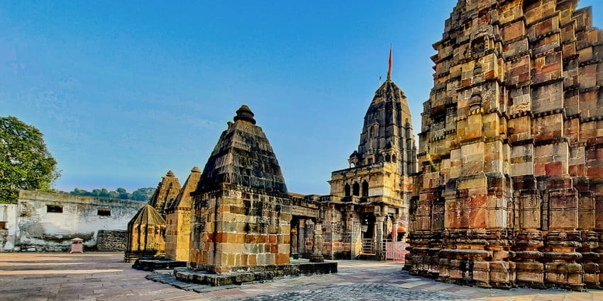 View of Mamleshwar Temple, a famous place near Omkareshwar Temple, showcasing its ancient architecture.