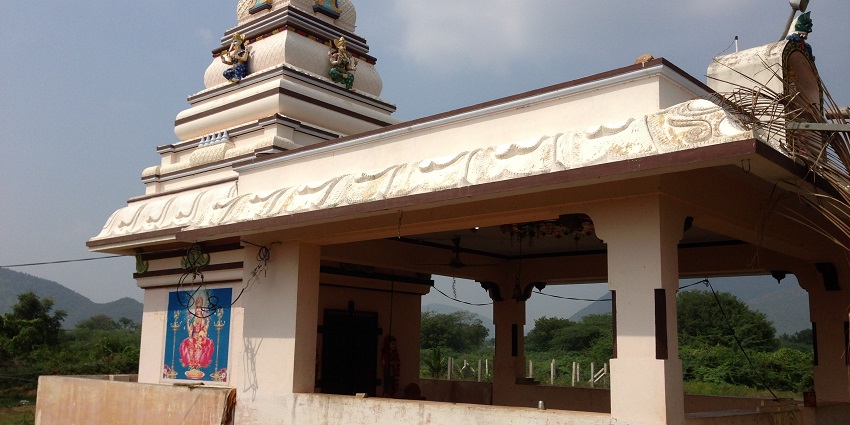Snapshot of the Manchalamma Temple on the hills amidst the lush dense forest in Andhra
